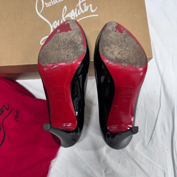 Christian Louboutin Black Patent Leather Heels - Picture 4 of 7